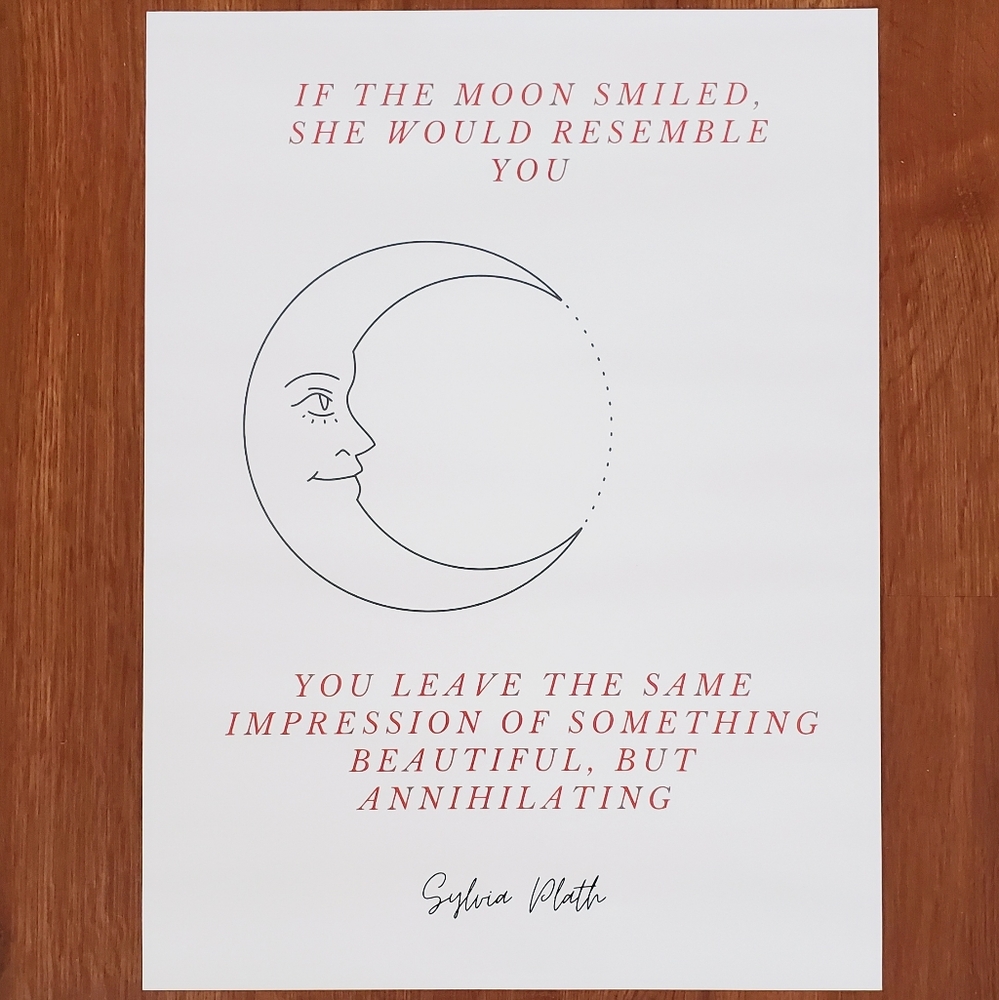 Sylvia Plath quote art print